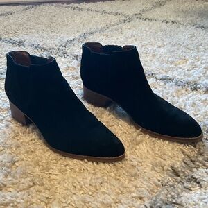 Franco Sarto Black Suede Ankle Boots